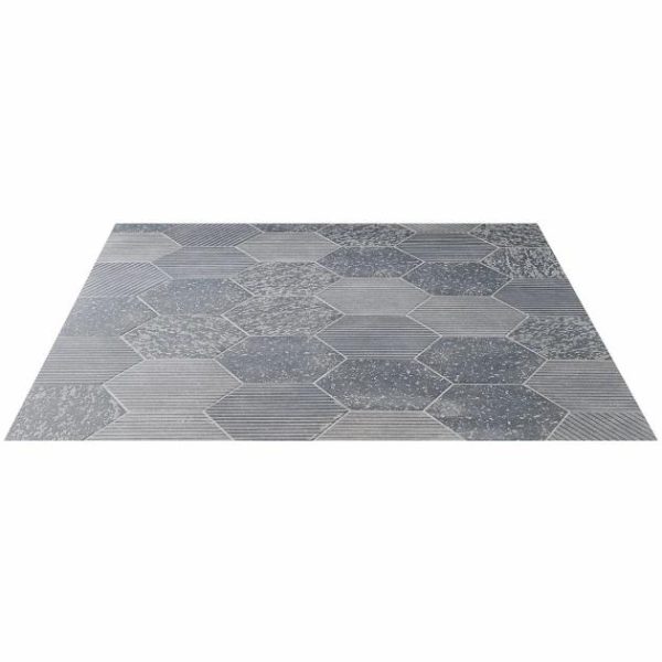 Outdoor & Pavers | 1 sq. ft. Texstone Deco Antracita Dark Gray 9″ Porcelain Matte Hexagon Tile Antracita Deco Bathroom Antracita Deco