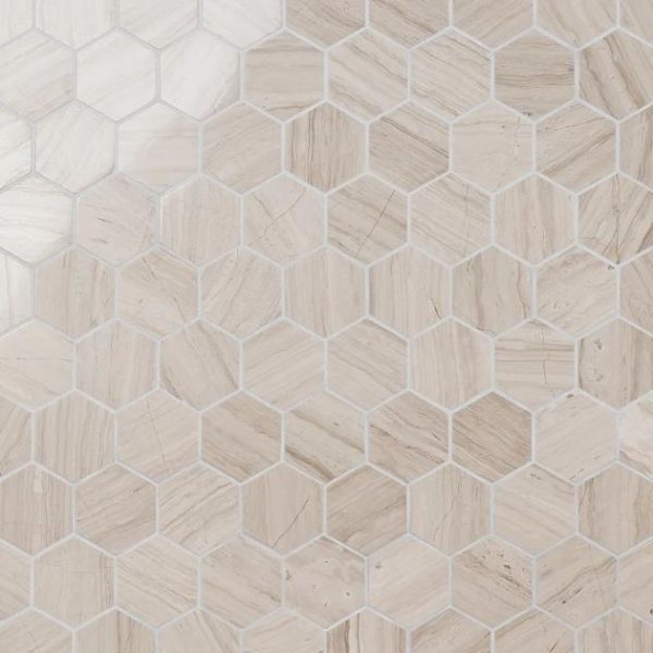 Outdoor & Pavers | 1 sq. ft. Wooden Beige 2″ Hexagon Polished Marble Mosaic Tile Beige Backsplash & Kitchen Backsplash & Kitchen