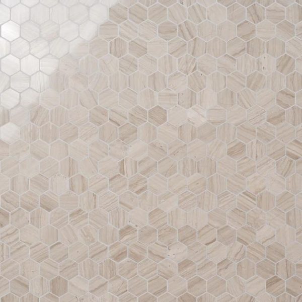 Outdoor & Pavers | 1 sq. ft. Wooden Beige 2″ Hexagon Polished Marble Mosaic Tile Beige Backsplash & Kitchen Backsplash & Kitchen