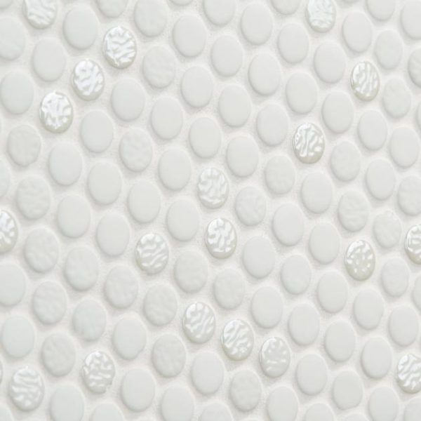 Outdoor & Pavers | 1 sq. ft. Zoe Bianco 1/2″ Circle Frosted and Polished Glass Mosaic Tile Bianco Backsplash & Kitchen Backsplash & Kitchen