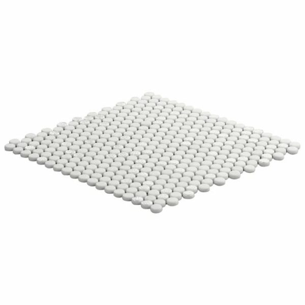 Outdoor & Pavers | 1 sq. ft. Zoe Bianco 1/2″ Circle Frosted and Polished Glass Mosaic Tile Bianco Backsplash & Kitchen Backsplash & Kitchen