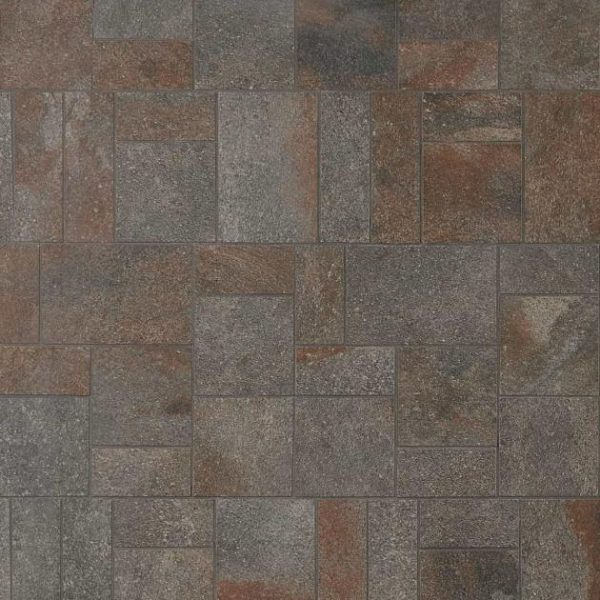 Pool Tiles | 1 sq. ft. Acadia French Pattern Iron Gray Slate Look Matte Porcelain Mosaic Tile Iron Gray Bathroom Bathroom