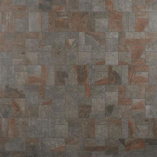 Pool Tiles | 1 sq. ft. Acadia French Pattern Iron Gray Slate Look Matte Porcelain Mosaic Tile Iron Gray Bathroom Bathroom