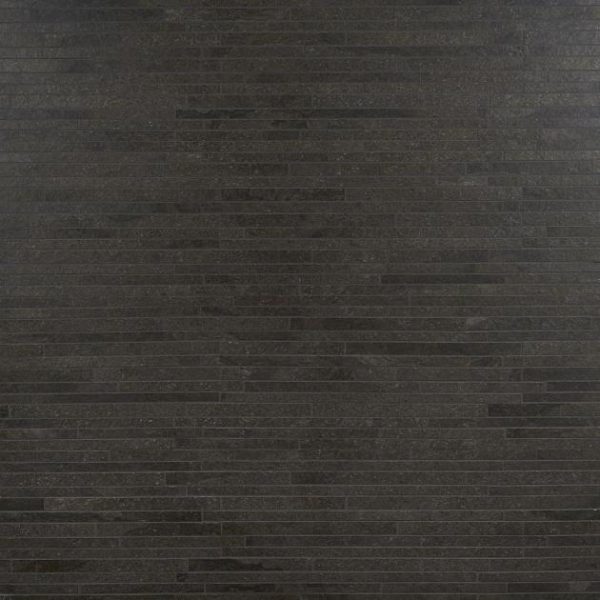 Pool Tiles | 1 sq. ft. Acadia Thin Strip Charcoal Black Limestone Look Matte Porcelain Mosaic Tile Charcoal Black Bathroom Bathroom