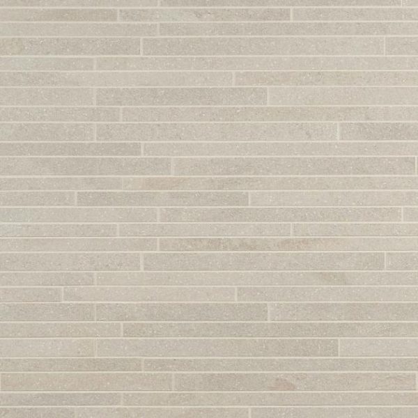 Pool Tiles | 1 sq. ft. Acadia Thin Strip Warm Linen White Limestone Look Matte Porcelain Mosaic Tile Linen White Backsplash & Kitchen Backsplash & Kitchen