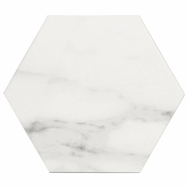 Pool Tiles | 1 sq. ft. Amalfi Statuario 6” Hexagon Matte Porcelain Tile Matte Statuario Bathroom Bathroom