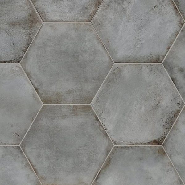 Pool Tiles | 1 sq. ft. Angela Harris Flatiron Gray 20″ Large  Hexagon Matte Porcelain Tile Gray Bathroom Bathroom