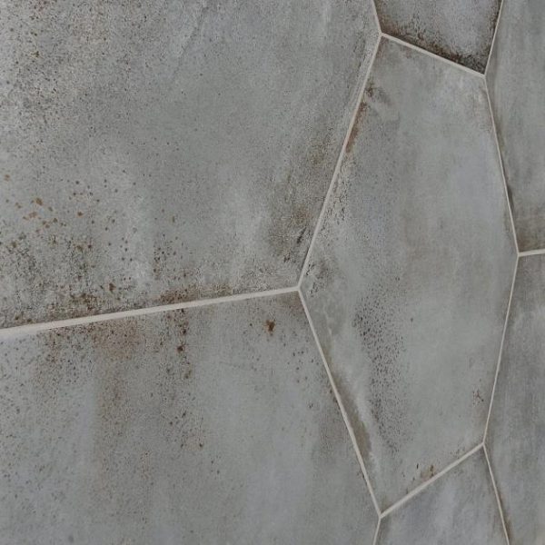 Pool Tiles | 1 sq. ft. Angela Harris Flatiron Gray 20″ Large  Hexagon Matte Porcelain Tile Gray Bathroom Bathroom