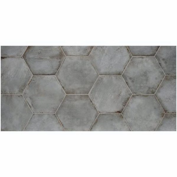 Pool Tiles | 1 sq. ft. Angela Harris Flatiron Gray 20″ Large  Hexagon Matte Porcelain Tile Gray Bathroom Bathroom