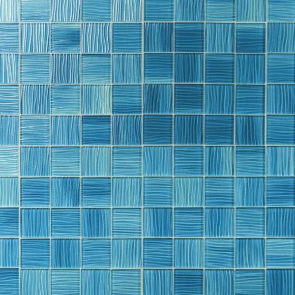 Pool Tiles | 1 sq. ft. Bimini Marine 3×3 Polished Glass Mosaic Marine Bathroom Bathroom