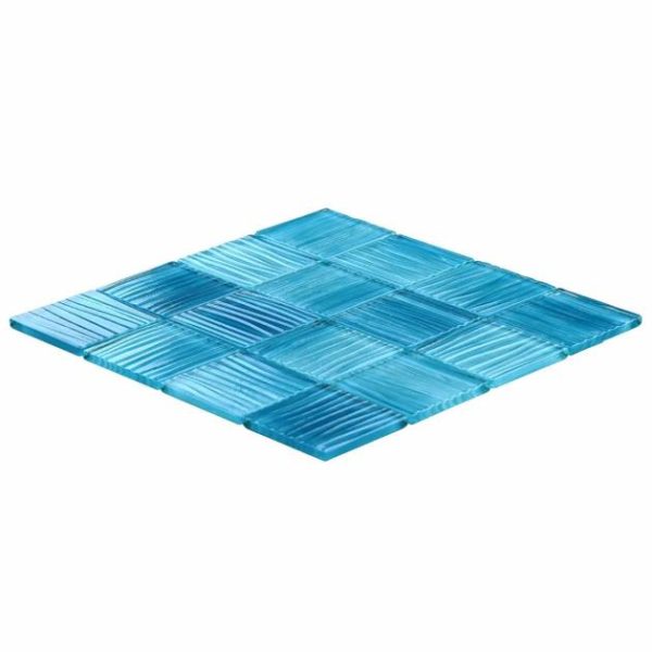 Pool Tiles | 1 sq. ft. Bimini Marine 3×3 Polished Glass Mosaic Marine Bathroom Bathroom