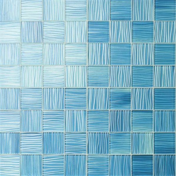 Pool Tiles | 1 sq. ft. Bimini Marine 3×3 Polished Glass Mosaic Marine Bathroom Bathroom