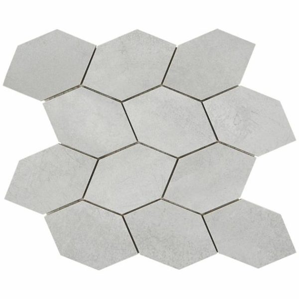 Pool Tiles | 1 sq. ft. Bond Nimbus Silver Foliage Matte Porcelain Mosaic Tile Nimbus Bathroom Bathroom