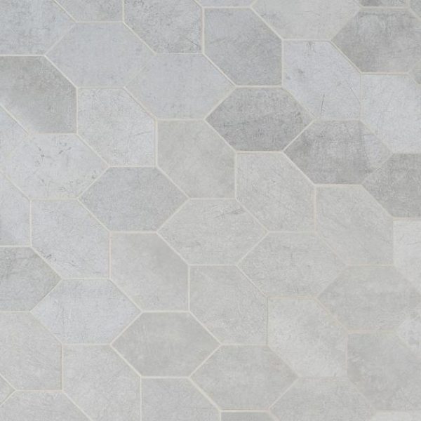 Pool Tiles | 1 sq. ft. Bond Nimbus Silver Foliage Matte Porcelain Mosaic Tile Nimbus Bathroom Bathroom