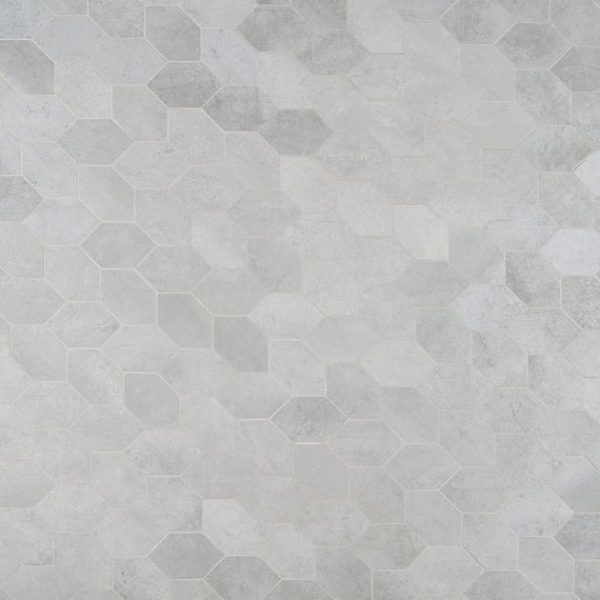 Pool Tiles | 1 sq. ft. Bond Nimbus Silver Foliage Matte Porcelain Mosaic Tile Nimbus Bathroom Bathroom