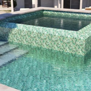 Pool Tiles | 1 sq. ft. Fairy Green 2×2 Polished Glass Mosiac Tile Green Bathroom Bathroom