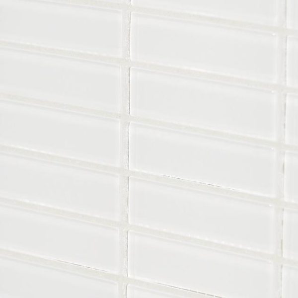 Pool Tiles | 1 sq. ft. Loft Super White 1×4 Polished Glass Brick Mosaic Tile Super White Backsplash & Kitchen Backsplash & Kitchen