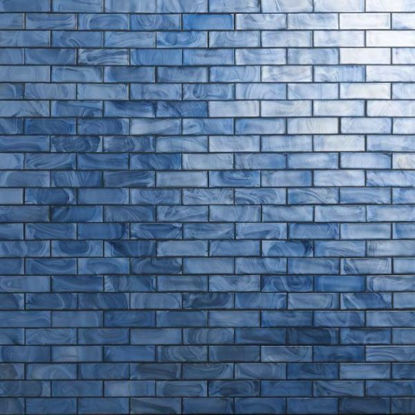 Pool Tiles | 1 sq. ft. Magico Iridescent Sky Blue 2×6 Polished Glass Mosaic Tile Sky Blue Backsplash & Kitchen Backsplash & Kitchen