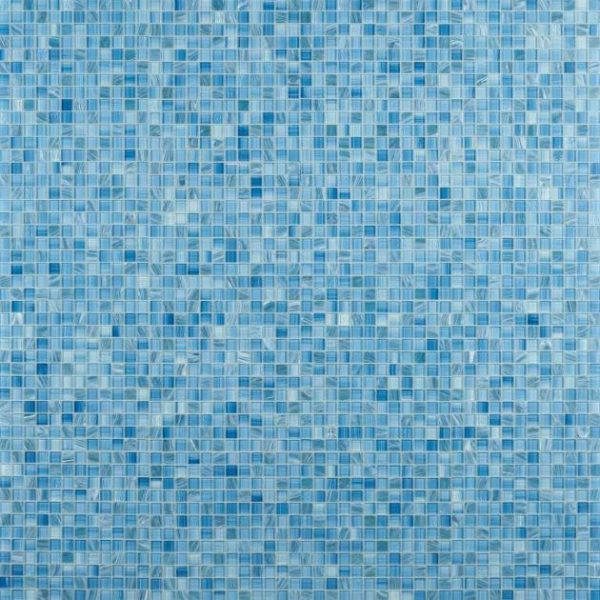 Pool Tiles | 1 sq. ft. Marley Ocean Blue 1×1 Polished Glass Mosaic Ocean Bathroom Bathroom