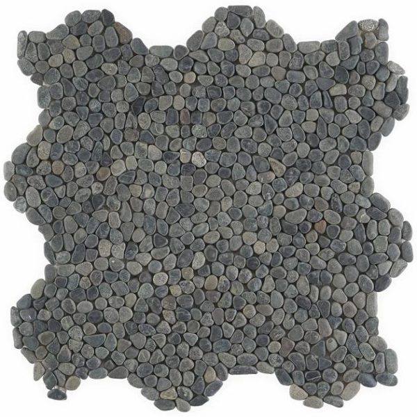 Pool Tiles | 1 sq. ft. Nature Micro Lava Black Pebble Honed Mosaic Tile Lava Black Bathroom Bathroom