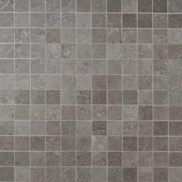 Pool Tiles | 1 sq. ft. New Rock Fossil Dark Gray 2×2 Limestone Look Matte Porcelain Mosaic Tile Dark Gray 2X2 Bathroom Bathroom