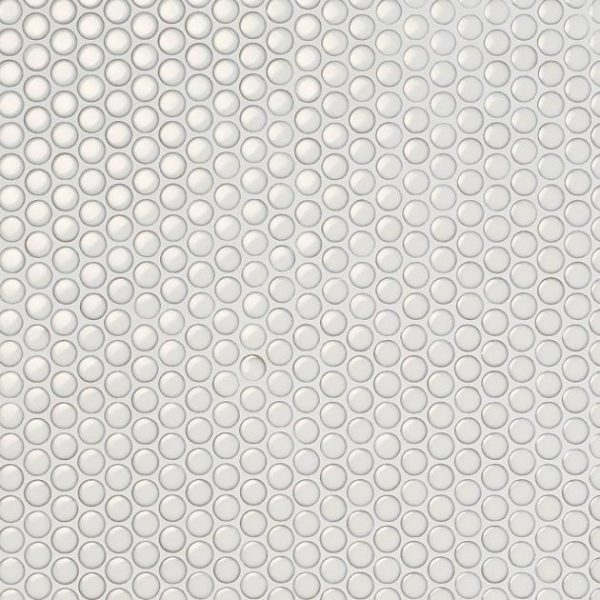 Pool Tiles | 1 sq. ft. Nirvana Snow Rimmed 1″ Penny Round White Polished Porcelain Mosaic Snow Bathroom Bathroom