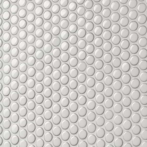 Pool Tiles | 1 sq. ft. Nirvana Snow Rimmed 1″ Penny Round White Polished Porcelain Mosaic Snow Bathroom Bathroom