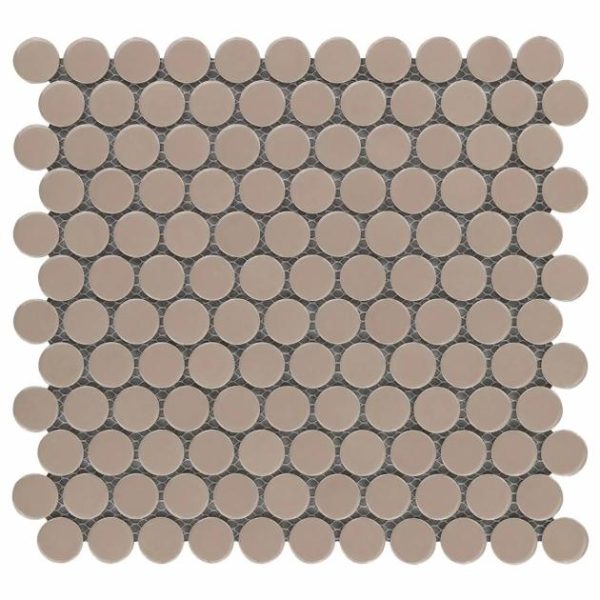 Pool Tiles | 1 sq. ft. Paradise Firma Beige 1″ Penny Round Polished Porcelain Mosaic Firma Backsplash & Kitchen Backsplash & Kitchen