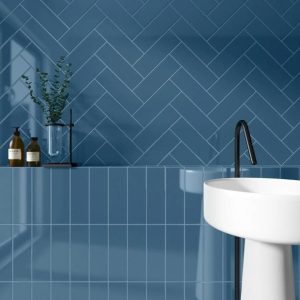 Pool Tiles | 1 sq. ft. Park Hill Blue 4×12 Polished Porcelain Tile Blue Backsplash & Kitchen Backsplash & Kitchen