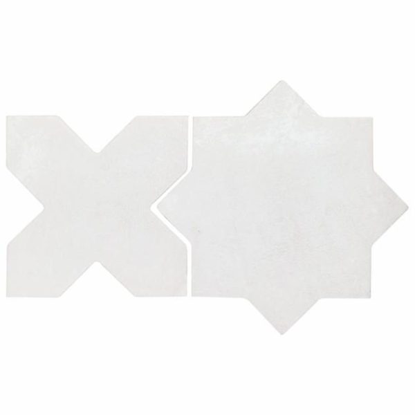 Pool Tiles | 1 sq. ft. Parma Star & Cross Customizable Terracotta Look Porcelain Tile Bathroom Bathroom