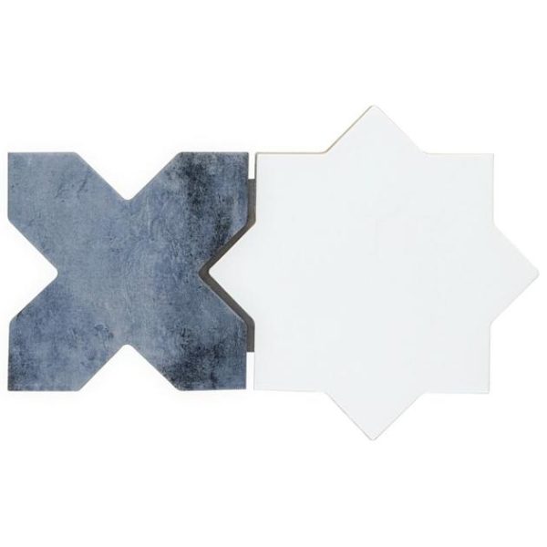 Pool Tiles | 1 sq. ft. Parma Star & Cross Customizable Terracotta Look Porcelain Tile Bathroom Bathroom