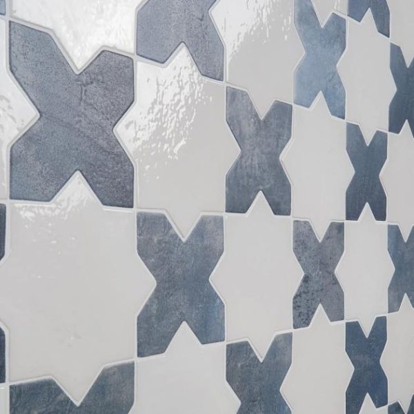 Pool Tiles | 1 sq. ft. Parma Star & Cross Customizable Terracotta Look Porcelain Tile Bathroom Bathroom