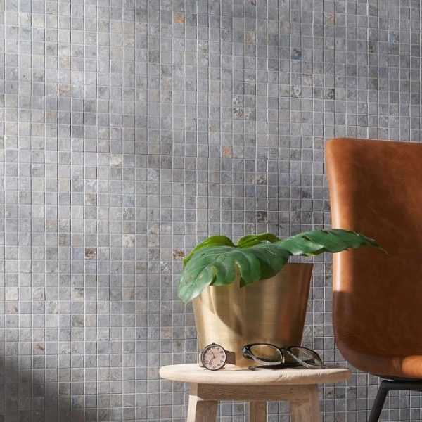 Pool Tiles | 1 sq. ft. Portrait Ocean Blue 1×1 Matte Porcelain Mosaic Tile Ocean Backsplash & Kitchen Backsplash & Kitchen