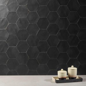 Pool Tiles | 1 sq. ft. Sasha Hex Sorrentine Nero 6″ Matte Porcelain Hexagon Tile Nero Backsplash & Kitchen Backsplash & Kitchen