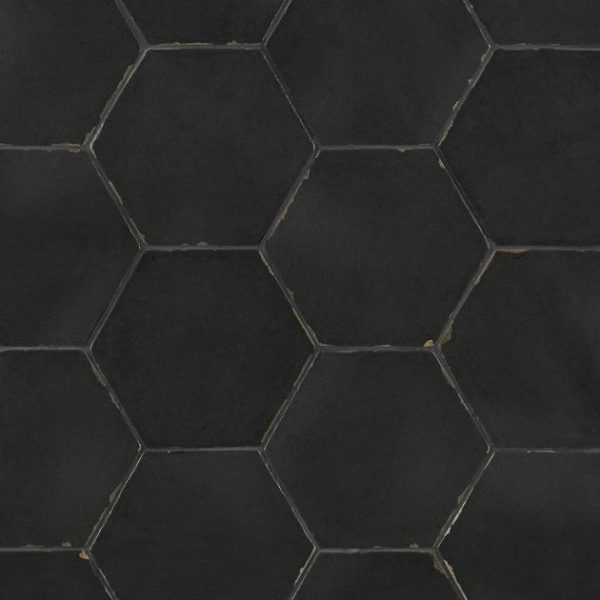 Pool Tiles | 1 sq. ft. Sasha Hex Sorrentine Nero 6″ Matte Porcelain Hexagon Tile Nero Backsplash & Kitchen Backsplash & Kitchen