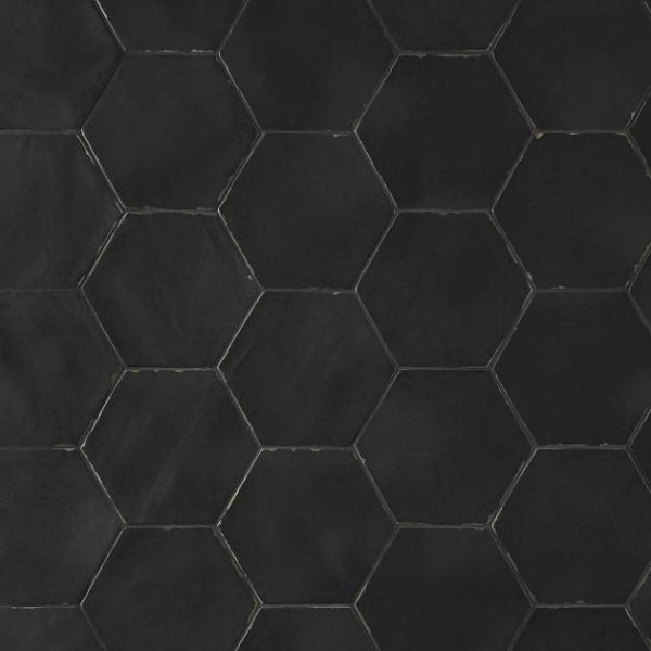 Pool Tiles | 1 sq. ft. Sasha Hex Sorrentine Nero 6″ Matte Porcelain Hexagon Tile Nero Backsplash & Kitchen Backsplash & Kitchen