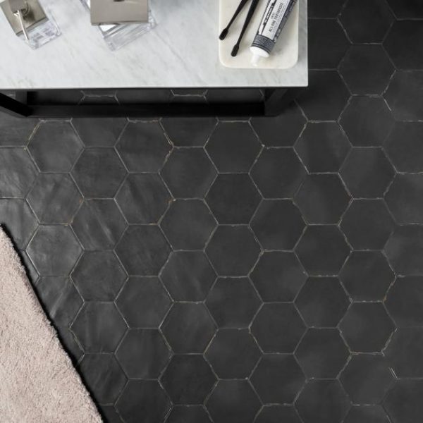 Pool Tiles | 1 sq. ft. Sasha Hex Sorrentine Nero 6″ Matte Porcelain Hexagon Tile Nero Backsplash & Kitchen Backsplash & Kitchen