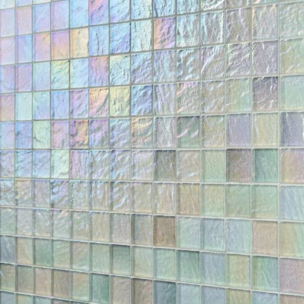 Pool Tiles | 1 sq. ft. Splash Glacier White 2×2 Polished Glass Mosaic Tile Glacier Bathroom Bathroom