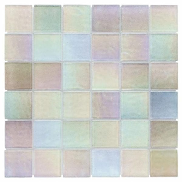 Pool Tiles | 1 sq. ft. Splash Glacier White 2×2 Polished Glass Mosaic Tile Glacier Bathroom Bathroom