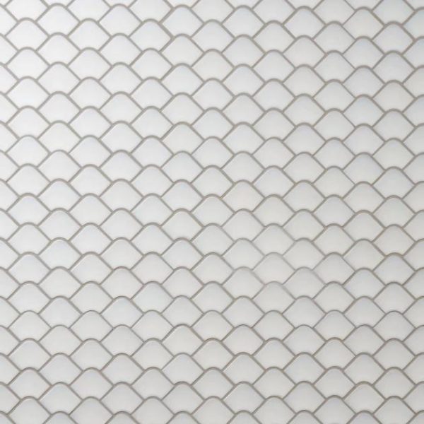 Pool Tiles | 1 sq. ft. Suki Gray 2×3 Fishscale Matte Glass Mosaic Tile Gray Backsplash & Kitchen Backsplash & Kitchen