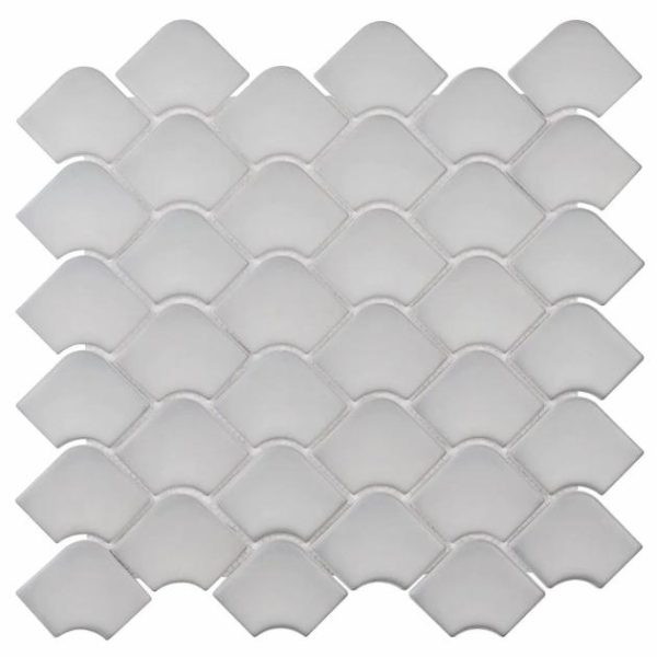 Pool Tiles | 1 sq. ft. Suki Gray 2×3 Fishscale Matte Glass Mosaic Tile Gray Backsplash & Kitchen Backsplash & Kitchen