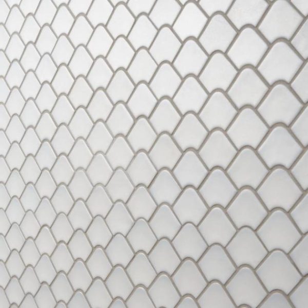 Pool Tiles | 1 sq. ft. Suki Gray 2×3 Fishscale Matte Glass Mosaic Tile Gray Backsplash & Kitchen Backsplash & Kitchen