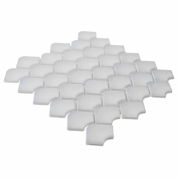 Pool Tiles | 1 sq. ft. Suki Gray 2×3 Fishscale Matte Glass Mosaic Tile Gray Backsplash & Kitchen Backsplash & Kitchen