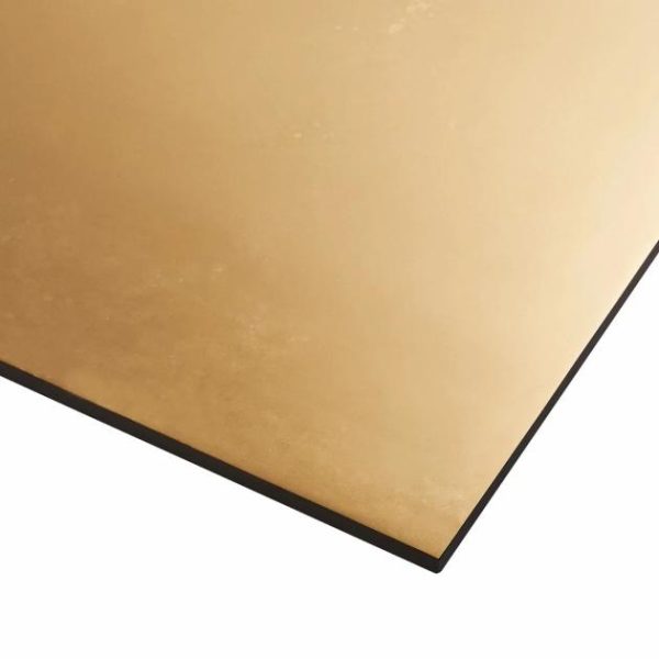 Shower | 1 sq. ft. Amulet Mist Gold 18×36 Metal Laminated Porcelain Tile Gold Bathroom Bathroom