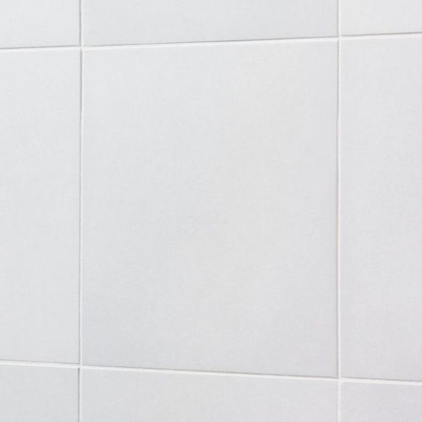 Shower | 1 sq. ft. Art Geo Cement White 8×8 Matte Porcelain Tile Cement White Bathroom Bathroom