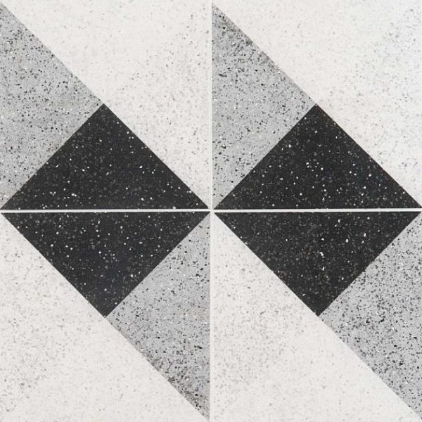 Shower | 1 sq. ft. Art Geo Terrazzo Deco Charcoal Gray 8×8 Matte Porcelain Tile: Pattern 3 Deco Charcoal Bathroom Bathroom