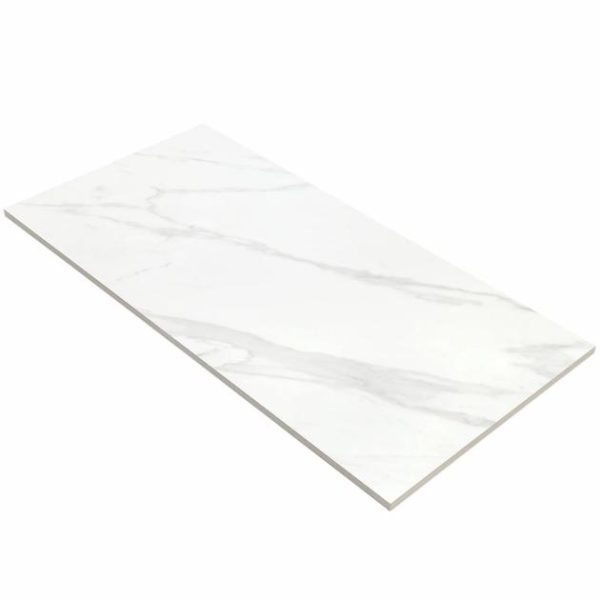 Shower | 1 sq. ft. Basic Marble Bianco White 12×24 Matte Porcelain Tile White Matte Bathroom Bathroom