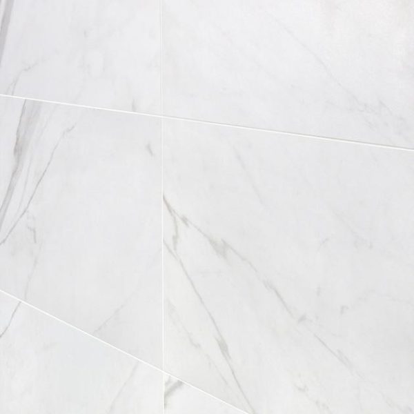 Shower | 1 sq. ft. Basic Marble Bianco White 12×24 Matte Porcelain Tile White Matte Bathroom Bathroom