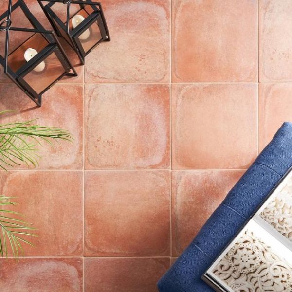 Shower | 1 sq. ft. Burgos Terracotta Brick 14×14 Matte Porcelain Tile Brick Bathroom Bathroom