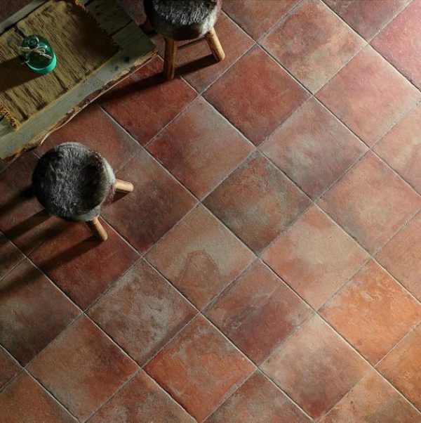 Shower | 1 sq. ft. Burgos Terracotta Brick 14×14 Matte Porcelain Tile Brick Bathroom Bathroom